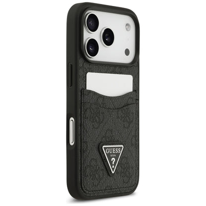 Case for Apple iPhone 17 Pro, Guess, 4G Double Card Triangle, Black