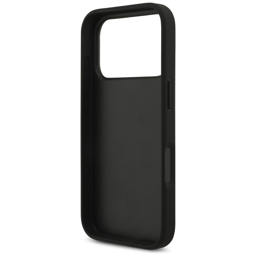 Калъф за Apple iPhone 17 Pro, Guess, 4G Grained Big and Classic Logo, Черен