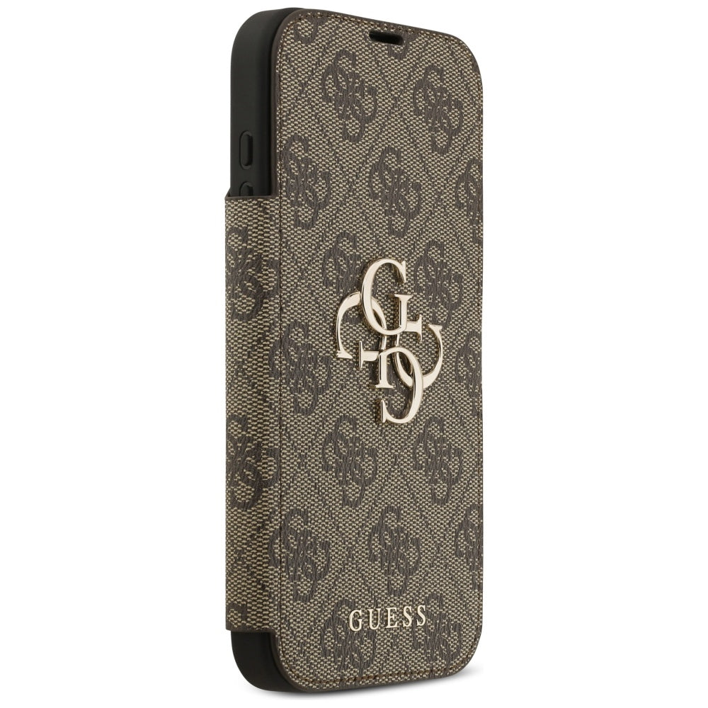 Калъф за Apple iPhone 17 Pro, Guess, 4G Metal Logo, Кафяв