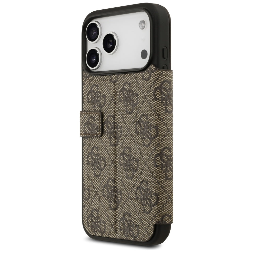 Калъф за Apple iPhone 17 Pro, Guess, 4G Metal Logo, Кафяв