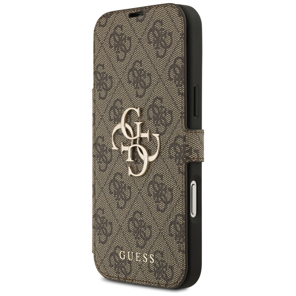 Калъф за Apple iPhone 17 Pro, Guess, 4G Metal Logo, Кафяв