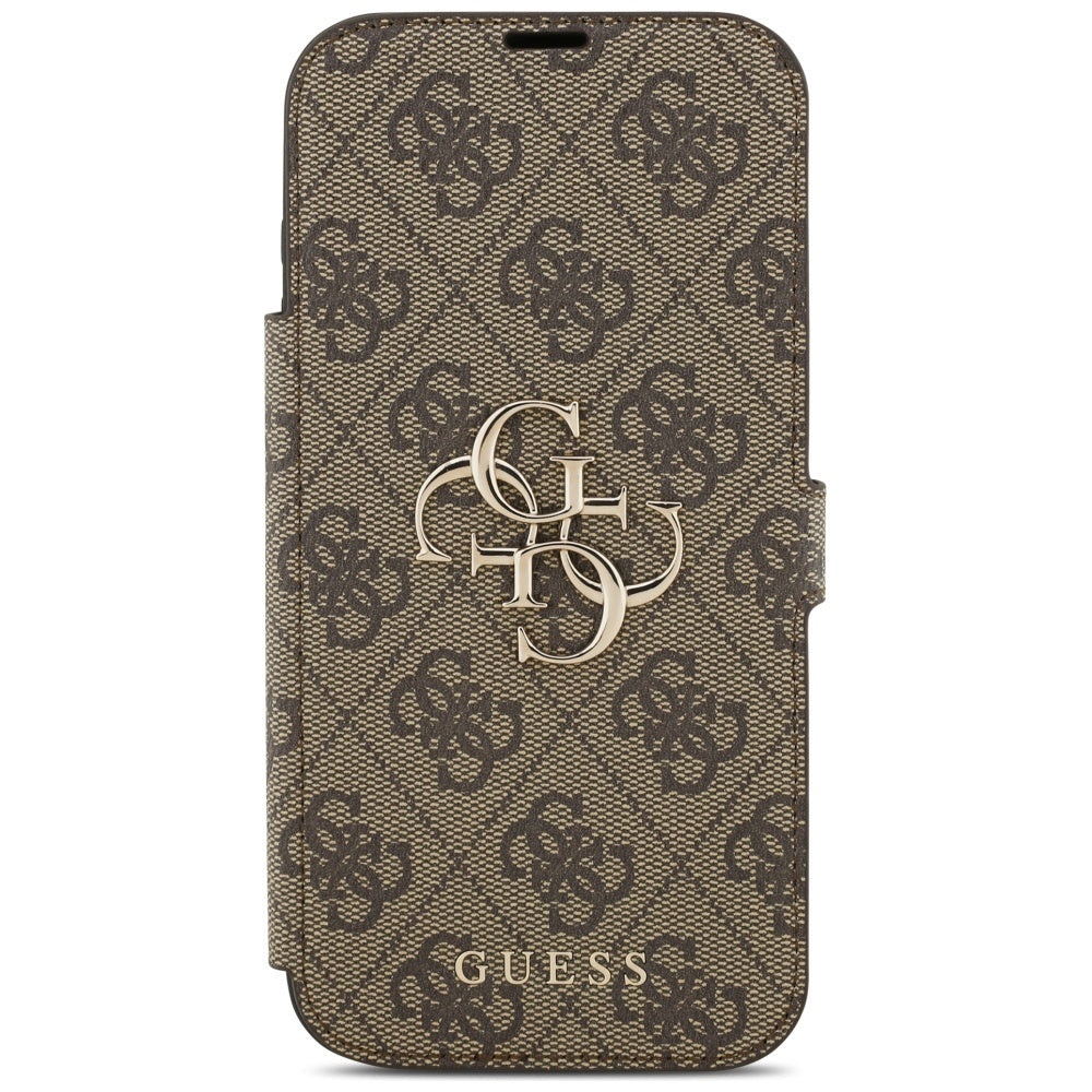 Калъф за Apple iPhone 17 Pro, Guess, 4G Metal Logo, Кафяв