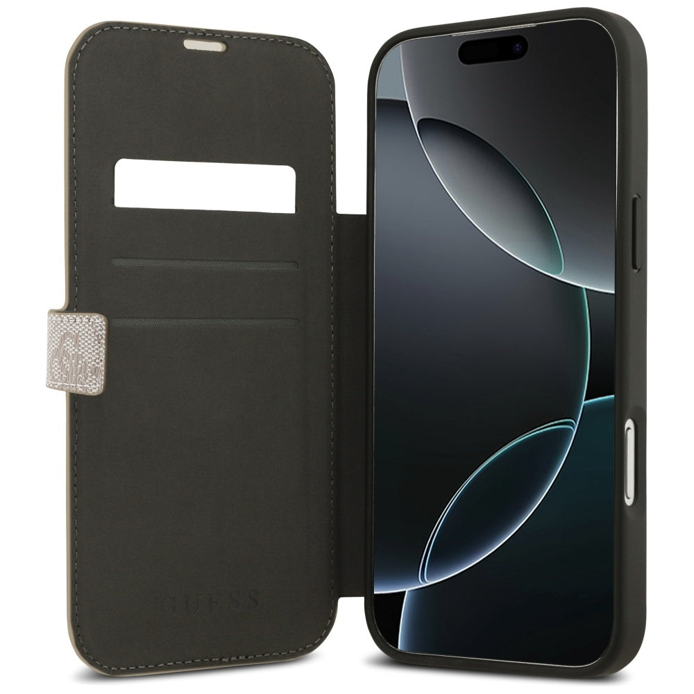 Калъф за Apple iPhone 17 Pro, Guess, 4G Metal Logo, Розов