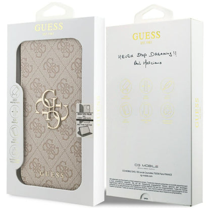 Калъф за Apple iPhone 17 Pro, Guess, 4G Metal Logo, Розов