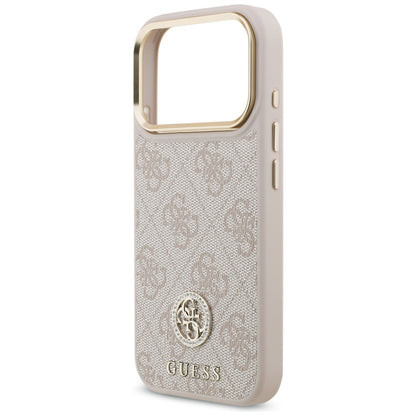 Калъф за Apple iPhone 17 Pro, Guess, 4G Strass Logo and Big Strap, Розов