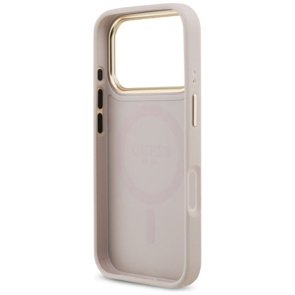 Калъф за Apple iPhone 17 Pro, Guess, 4G Strass Logo and Big Strap, Розов