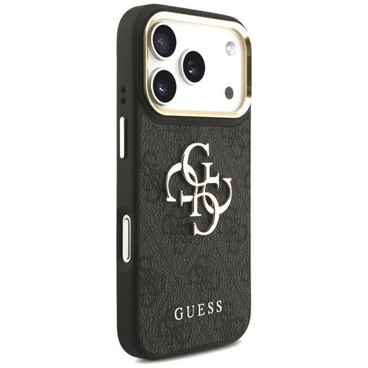 Калъф за Apple iPhone 17 Pro, Guess, Big 4G Classic Logo with Big Strap, Черен