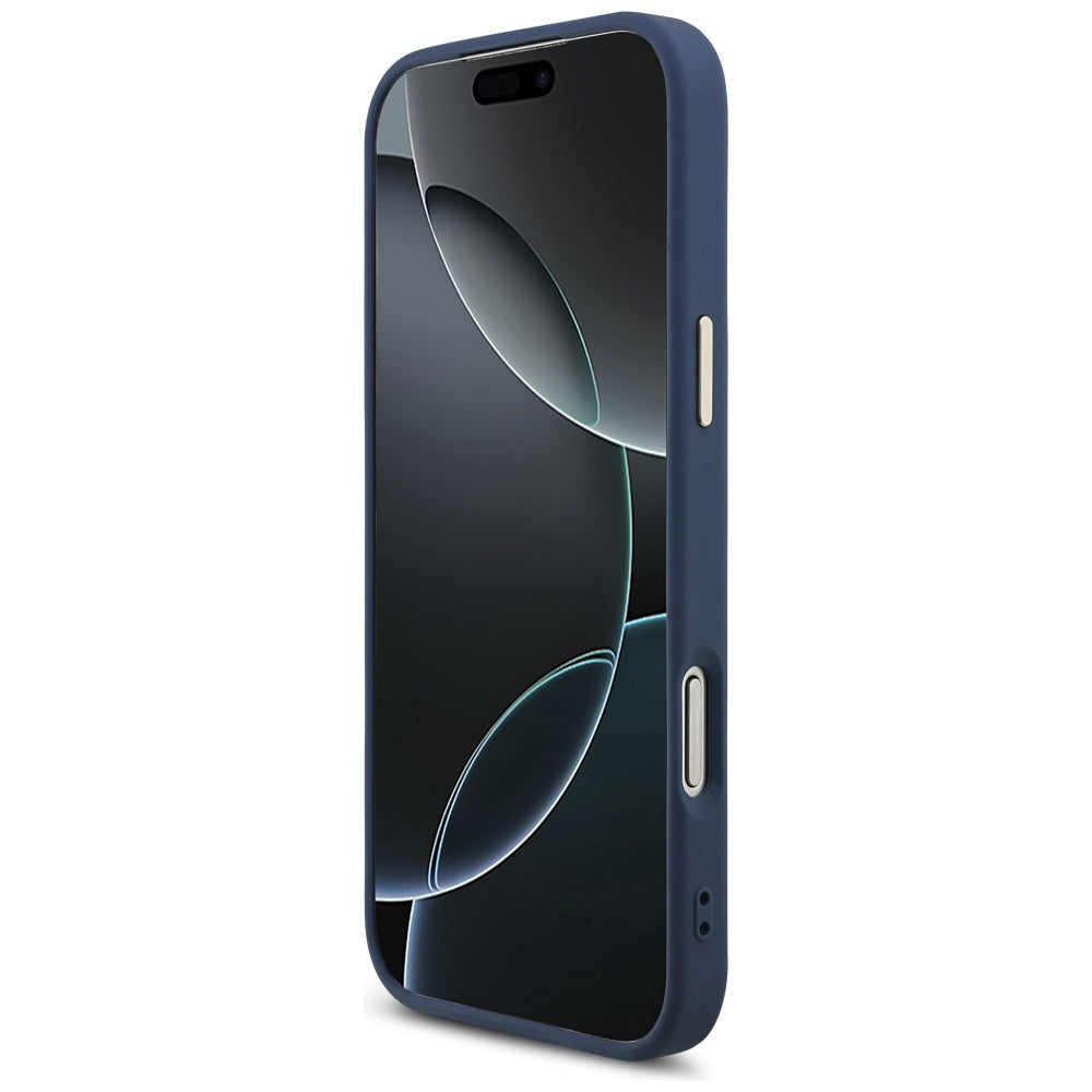 Калъф за Apple iPhone 17 Pro, Guess, Big 4G Logo Classic, Златисто-син