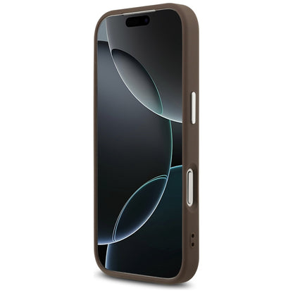 Калъф за Apple iPhone 17 Pro, Guess, Big 4G Logo Classic, Кафяво Сребрист