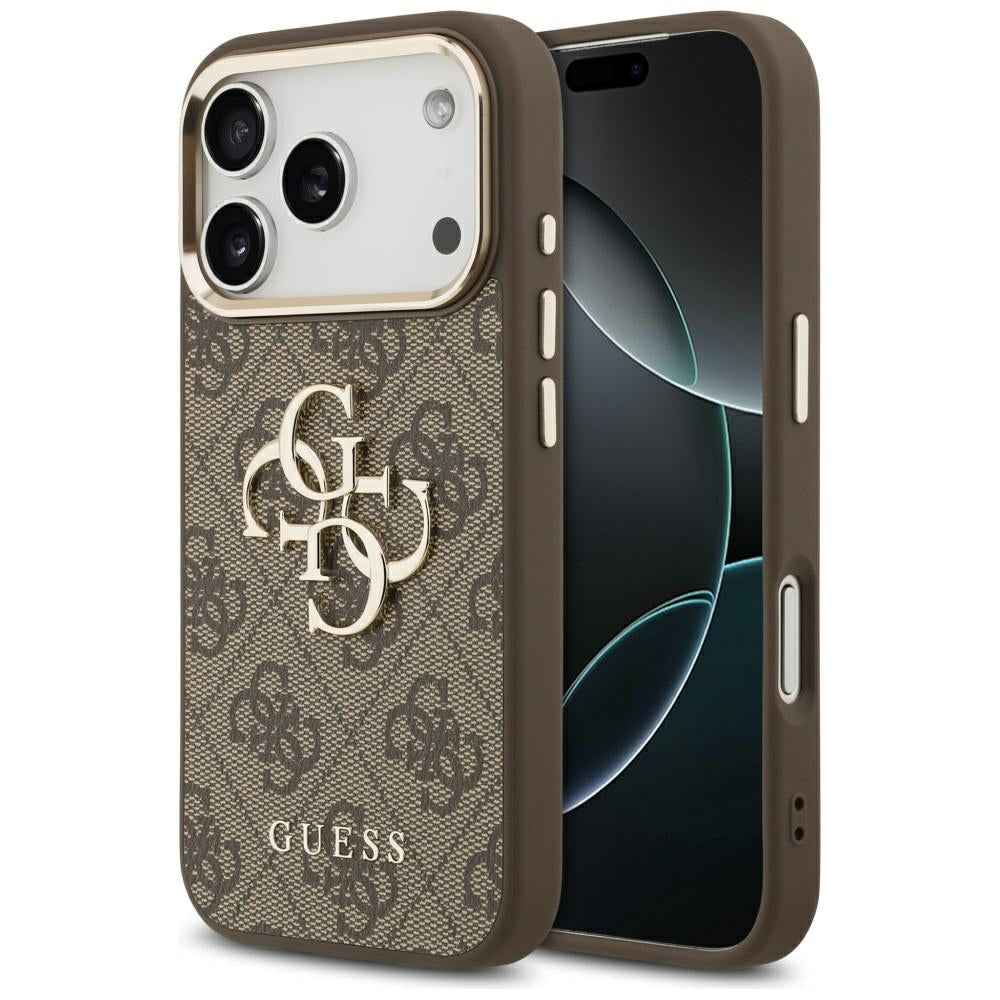 Калъф за Apple iPhone 17 Pro, Guess, Big 4G Logo Classic, Златисто-кафяв