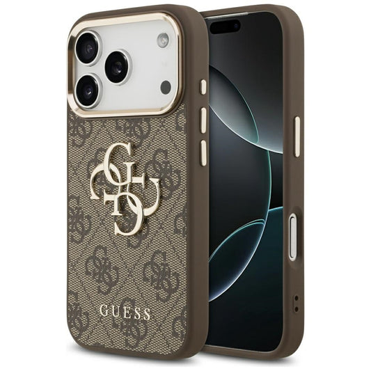 Калъф за Apple iPhone 17 Pro, Guess, Big 4G Logo Classic, Златисто-кафяв