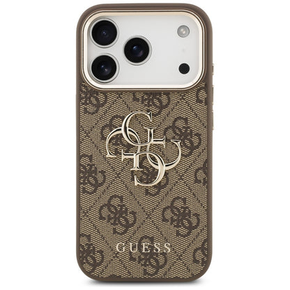 Калъф за Apple iPhone 17 Pro, Guess, Big 4G Logo Classic, Златисто-кафяв