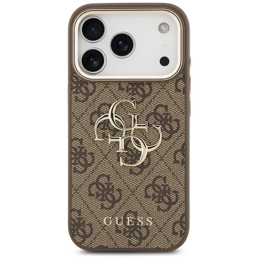 Калъф за Apple iPhone 17 Pro, Guess, Big 4G Logo Classic, Златисто-кафяв