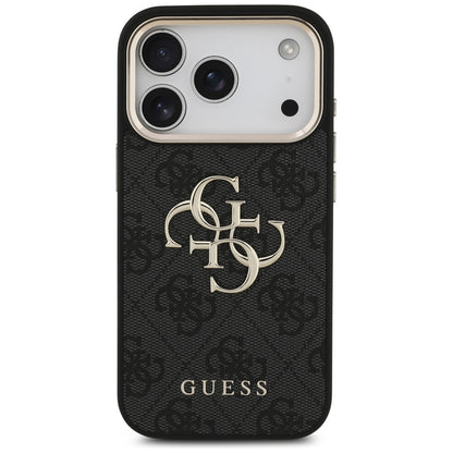 Калъф за Apple iPhone 17 Pro, Guess, Big 4G Logo Classic, Черно Златист