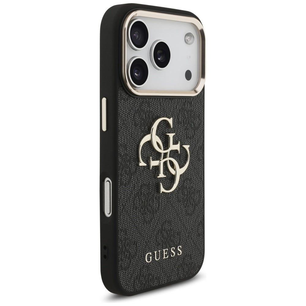 Калъф за Apple iPhone 17 Pro, Guess, Big 4G Logo Classic, Черно Златист