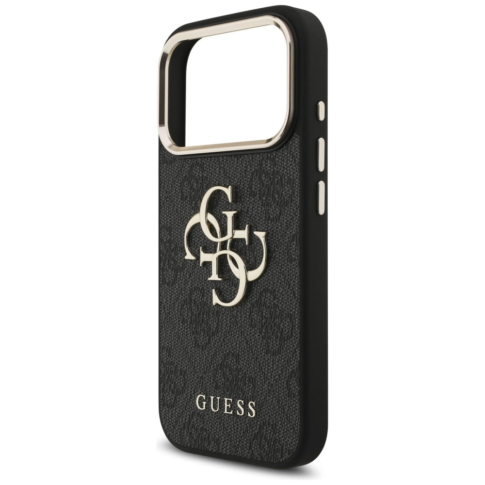 Калъф за Apple iPhone 17 Pro, Guess, Big 4G Logo Classic, Черно Златист
