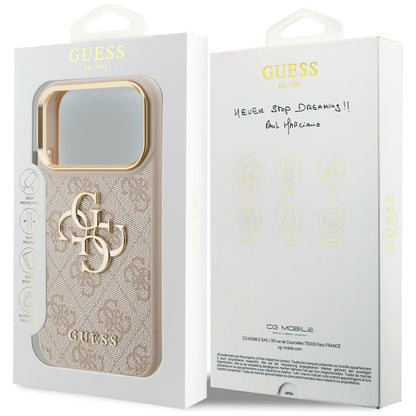 Калъф за Apple iPhone 17 Pro, Guess, Big 4G Logo Classic, Розово Злато