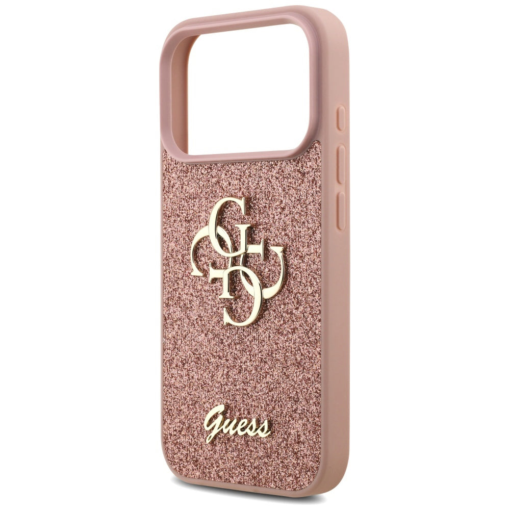 Case for Apple iPhone 17 Pro, Guess, Fixed Glitter Big 4G, Pink
