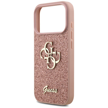Case for Apple iPhone 17 Pro, Guess, Fixed Glitter Big 4G, Pink