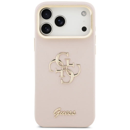 Калъф за Apple iPhone 17 Pro, Guess, Grained Big 4G Stand Camera, Розов