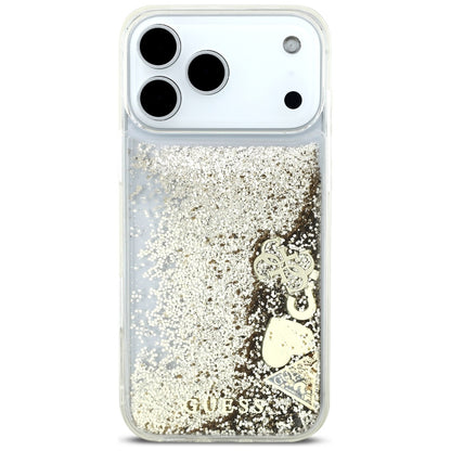 Калъф за Apple iPhone 17 Pro, Guess, Liquid Glitter Charms, Златист