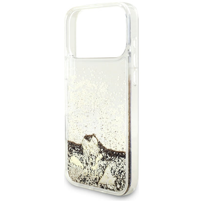 Калъф за Apple iPhone 17 Pro, Guess, Liquid Glitter Charms, Златист