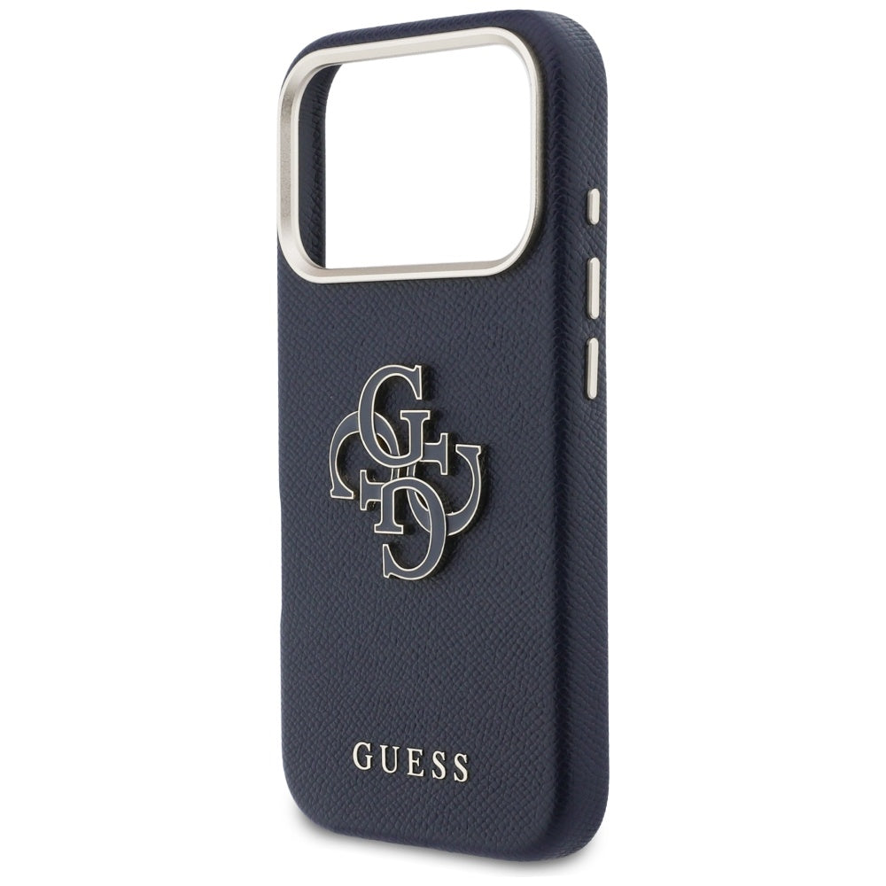 Калъф за Apple iPhone 17 Pro, Guess, Resin Logo, Син