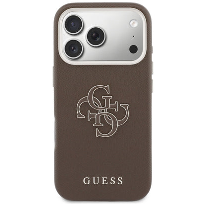 Калъф за Apple iPhone 17 Pro, GUESS, Resin Logo, Кафяв