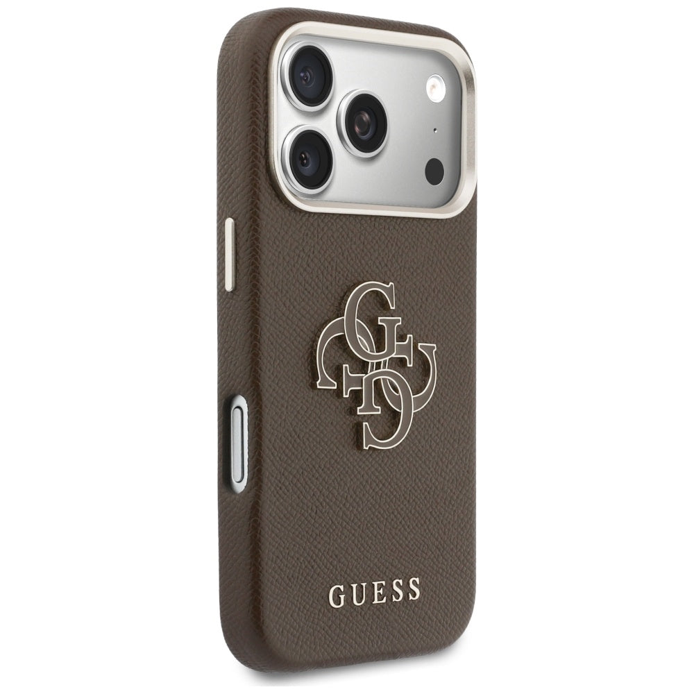 Калъф за Apple iPhone 17 Pro, GUESS, Resin Logo, Кафяв