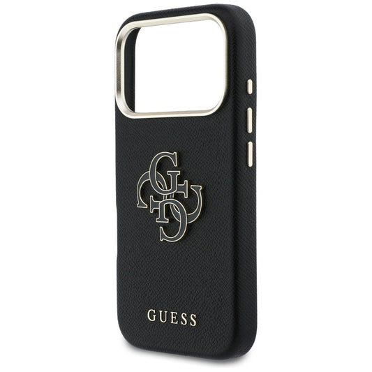 Калъф за Apple iPhone 17 Pro, Guess, Resin Logo, Черен