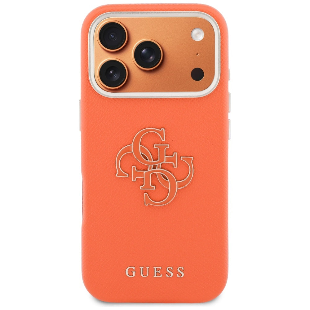 Калъф за Apple iPhone 17 Pro, Guess, Resin Logo, Оранжев