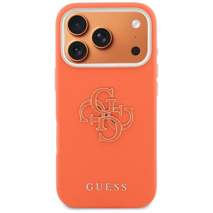 Калъф за Apple iPhone 17 Pro, Guess, Resin Logo, Оранжев