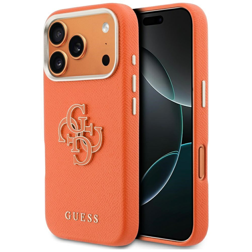Калъф за Apple iPhone 17 Pro, Guess, Resin Logo, Оранжев