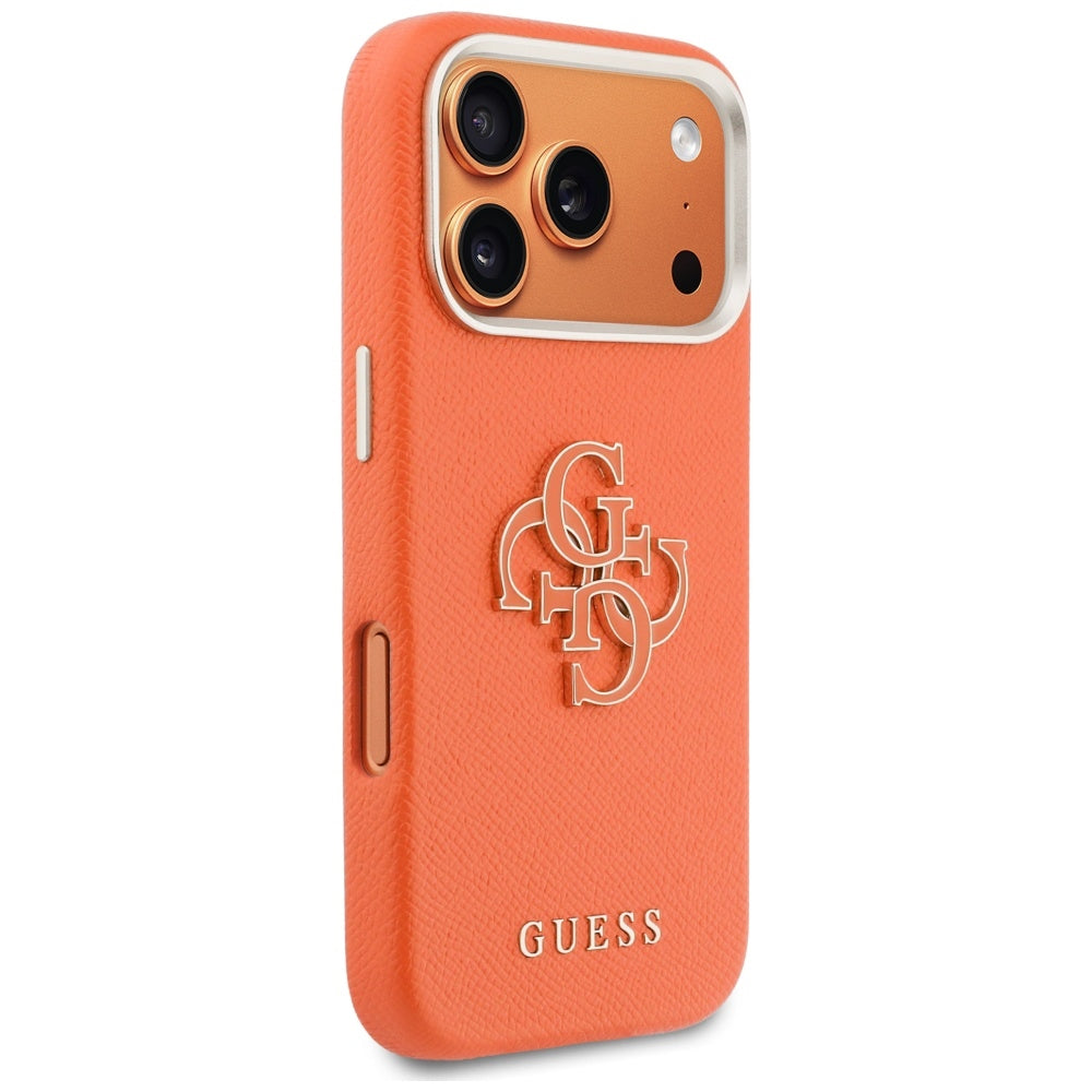 Калъф за Apple iPhone 17 Pro, Guess, Resin Logo, Оранжев