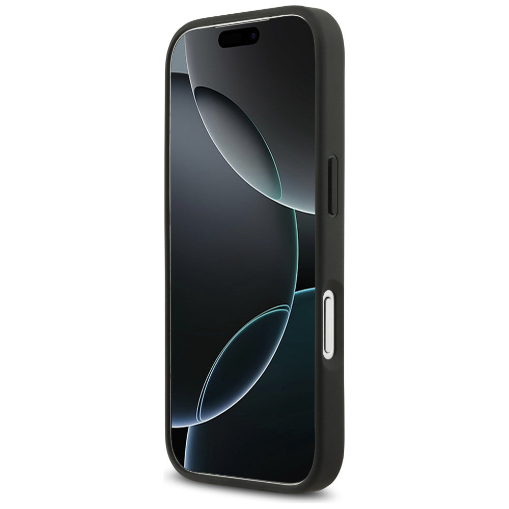 Калъф за Apple iPhone 17 Pro, Guess, Rhinestone Triangle Logo, Черен
