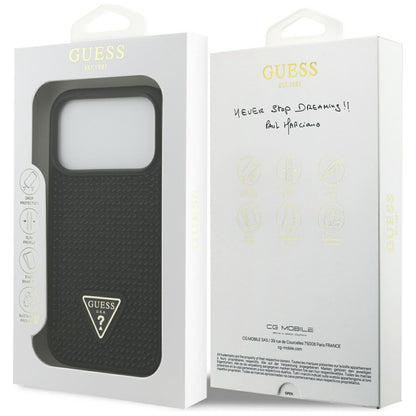 Калъф за Apple iPhone 17 Pro, Guess, Rhinestone Triangle Logo, Черен