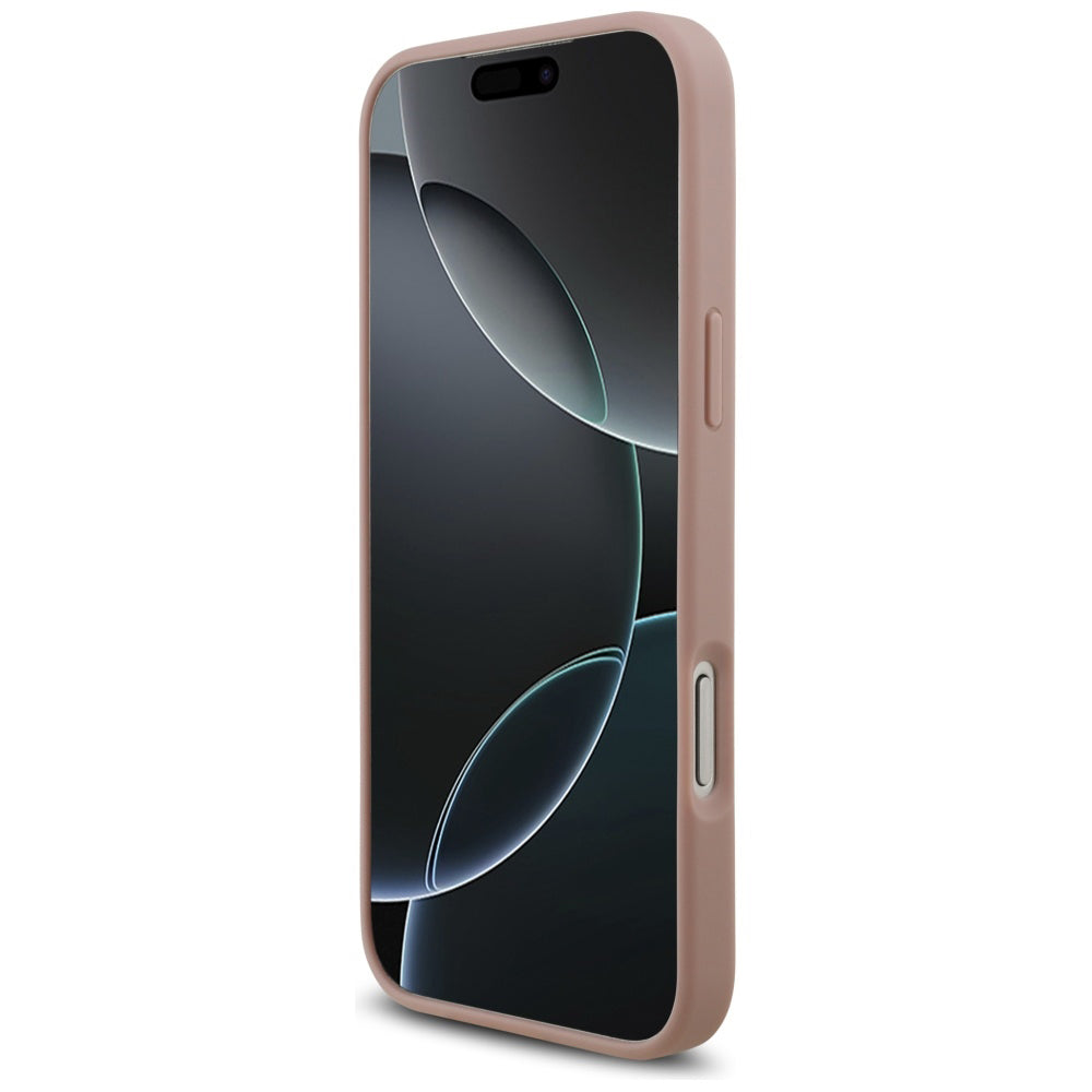 Калъф за Apple iPhone 17 Pro, Guess, Rhinestone Triangle Logo, Розов