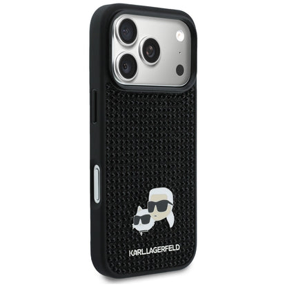Case for Apple iPhone 17 Pro, Karl Lagerfeld, Rhinestone Karl & Choupette Pins, Black