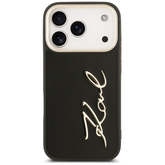 Калъф за Apple iPhone 17 Pro, Karl Lagerfeld, Script Logo, Черен