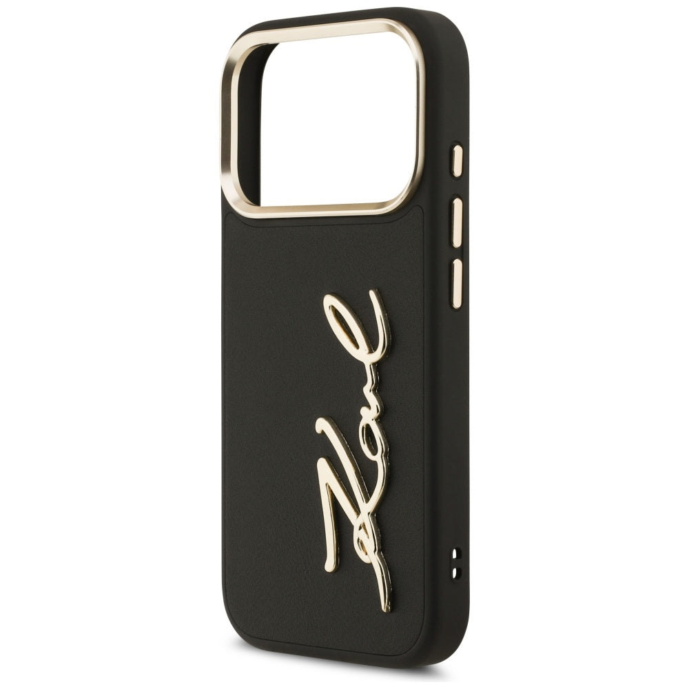 Калъф за Apple iPhone 17 Pro, Karl Lagerfeld, Script Logo, Черен