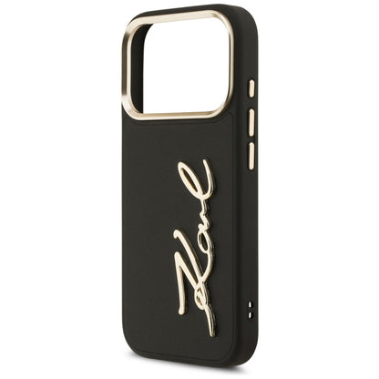 Калъф за Apple iPhone 17 Pro, Karl Lagerfeld, Script Logo, Черен