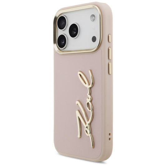 Калъф за Apple iPhone 17 Pro, Karl Lagerfeld, Script Logo, Розов