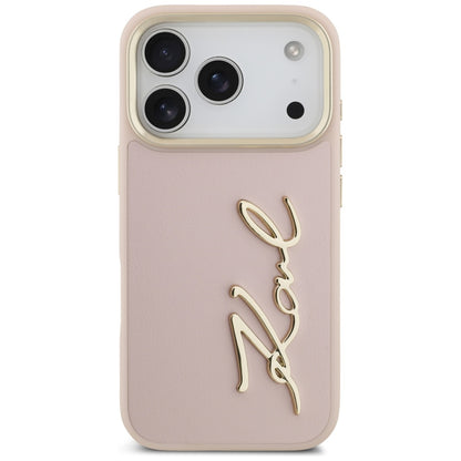 Калъф за Apple iPhone 17 Pro, Karl Lagerfeld, Script Logo, Розов
