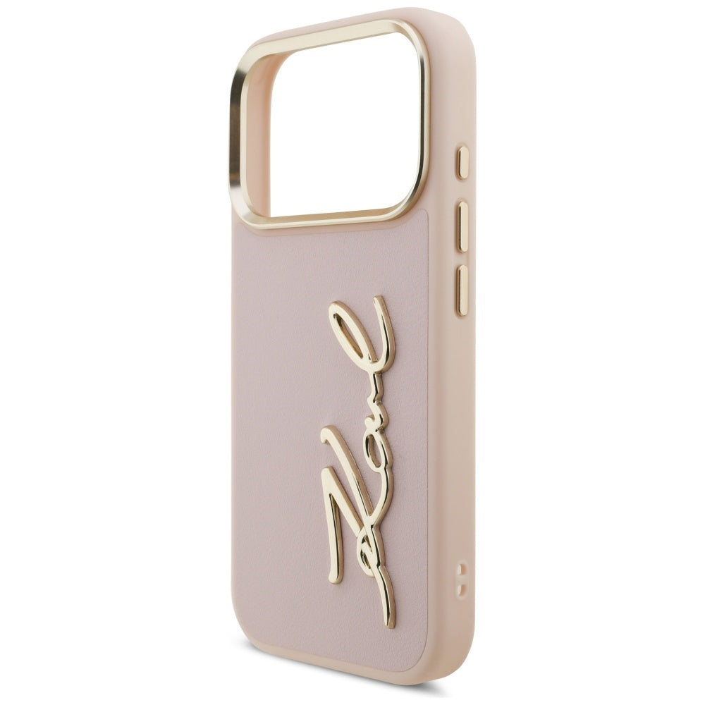 Калъф за Apple iPhone 17 Pro, Karl Lagerfeld, Script Logo, Розов