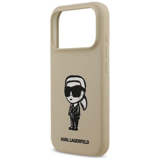 Калъф за Apple iPhone 17 Pro, Karl Lagerfeld, Sketch and Logo Karl, Кафяв