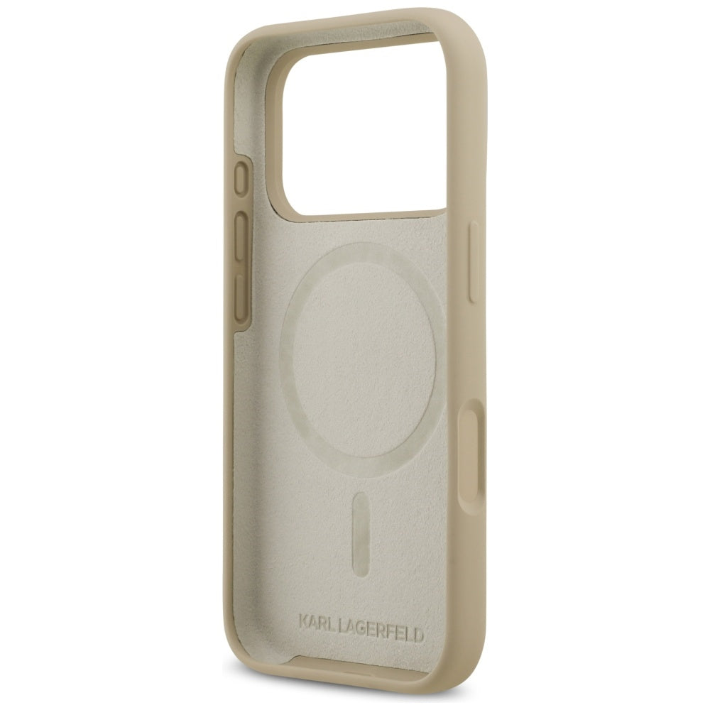 Калъф за Apple iPhone 17 Pro, Karl Lagerfeld, Sketch and Logo Karl, Кафяв