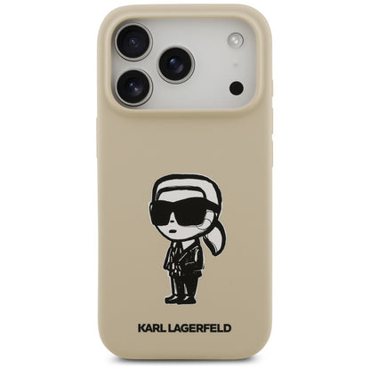 Калъф за Apple iPhone 17 Pro, Karl Lagerfeld, Sketch and Logo Karl, Кафяв
