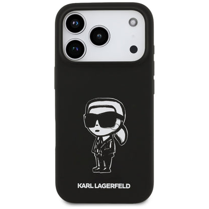 Калъф за Apple iPhone 17 Pro, Karl Lagerfeld, Sketch and Logo Karl, Черен