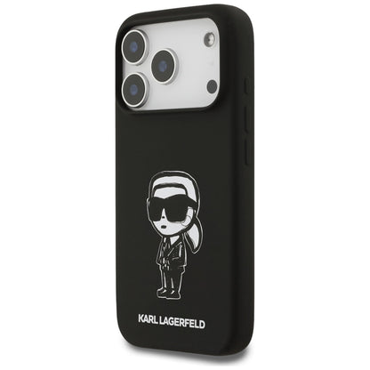 Калъф за Apple iPhone 17 Pro, Karl Lagerfeld, Sketch and Logo Karl, Черен
