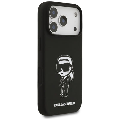 Калъф за Apple iPhone 17 Pro, Karl Lagerfeld, Sketch and Logo Karl, Черен